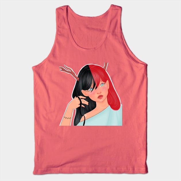 Not a monster - Red and Black Tank Top by Ohhaphrodite
